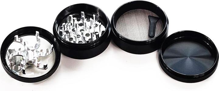 Actual product image RAW HAMMERCRAFT X Aluminium Topwinding Grinder L Black 4parts 63mm