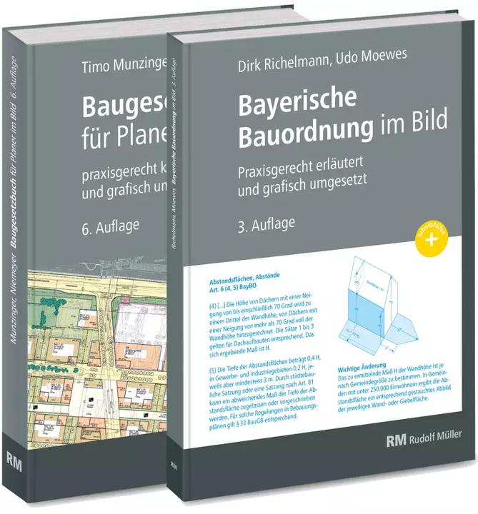 Produktbild Buchpaket: Baugesetzbuch für Planer im Bild & Bayerische Bauordnung im Bild (Deutsch, Dirk Richelmann, Eva Maria Niemeyer, Timo Munzinger, Udo Moewes, 2022)