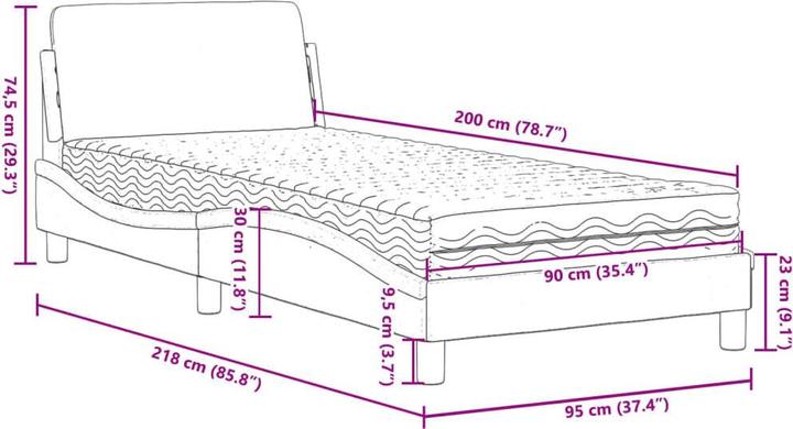 Image du produit vidaXL Bett (90 x 200 cm)