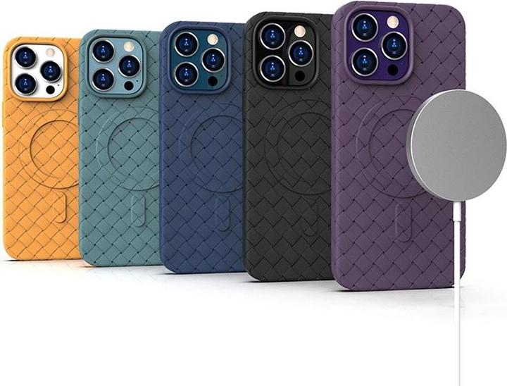 Actual product image Hurtel Woven Case for iPhone 14 Pro - navy blue (Apple iPhone 14 Pro)