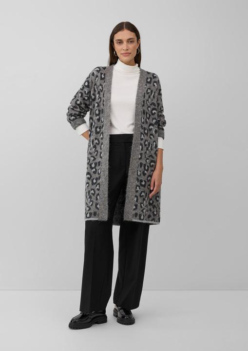 Produktbild s.Oliver Strickjacke Long-Cardigan im Relaxed Fit mit Leo-Print (44)