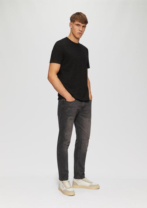 Produktbild S.Oliver T-Shirt Kurzärmeliges Crew-Neck-Shirt mit Logo (S)