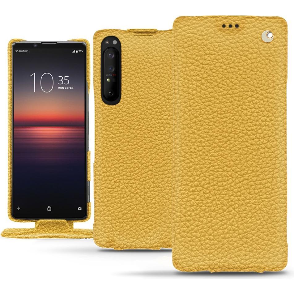 Noreve Lederschutzhülle vertikal (Sony Xperia 1 II), Smartphone Hülle, Orange