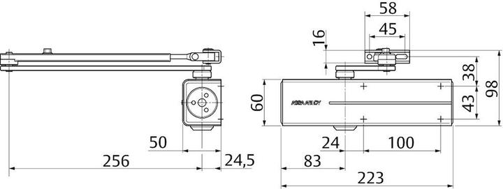 Produktbild Assa Abloy Scherentürschliesser DC 200 weiss EN 2-4 (Indoor)