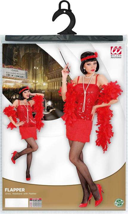 Produktbild Widmann Charleston Kleid mit Stirnband und Feder rot (L)