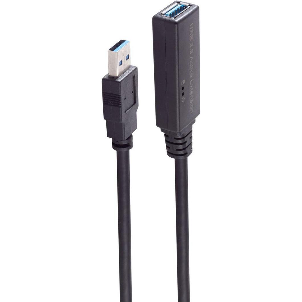 Shiverpeaks -BASIC-S--USB-Typ C--Aktive USB-A Verlängerung, USB 3.0, 5Gbps, 15m (15 m, USB 3.0), USB Kabel