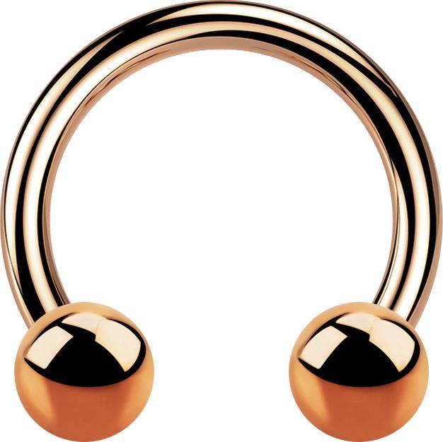 Image du produit Star Piercing Circular Barbell or rose avec deux boules (Acier chirurgical 316L, sans laiton)