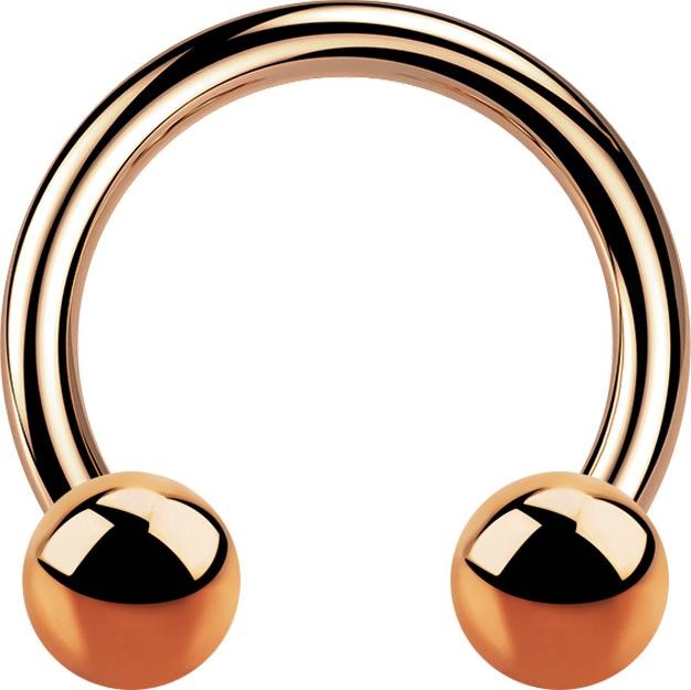 Produktbild Star Piercing Circular Barbell rosegold mit zwei Kugeln (Chirurgenstahl 316L, ohne Messing)