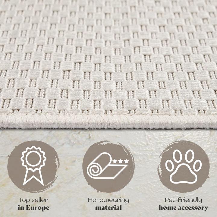 Produktbild TT Home Teppich Outdoor Wohnzimmer Esszimmer Balkon Wetterfest (250 x 80 cm)