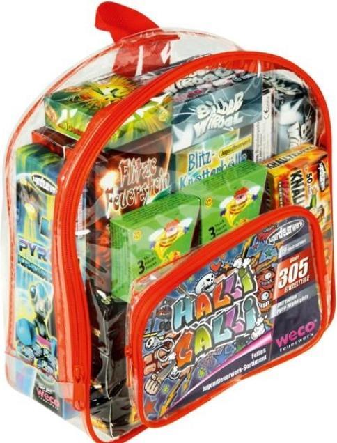 Actual product image Weco HalliGalli rucksack with fireworks