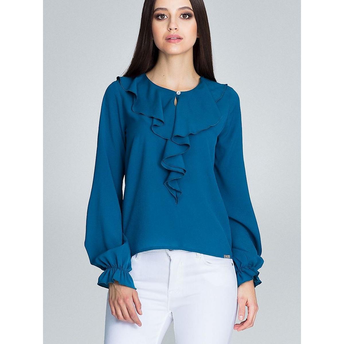 Figl, Damen, Bluse, Bluse, Blau, (XL)