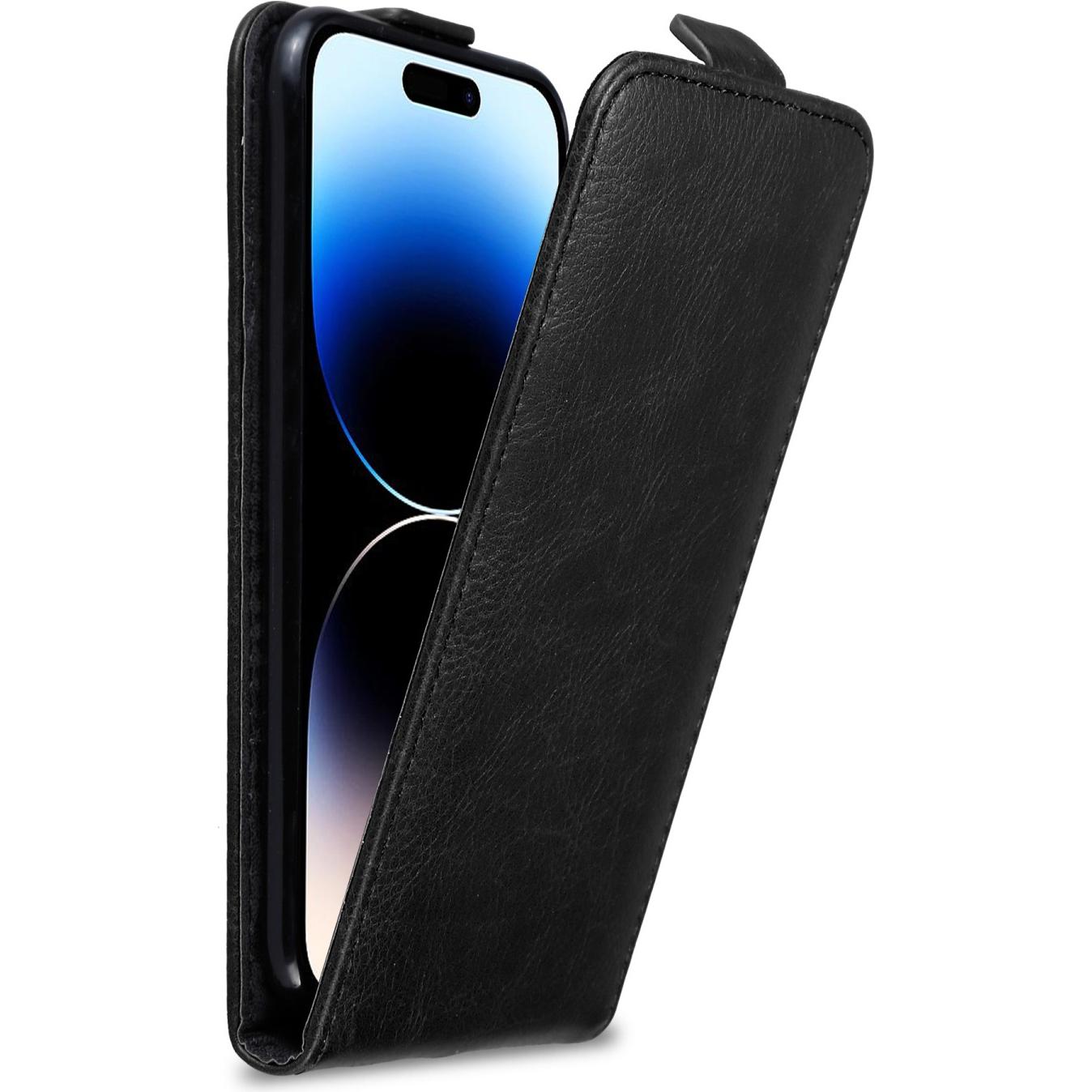 Cadorabo Hülle für Apple iPhone 14 PRO MAX im Flip wie Invis Style (Apple iPhone 14 Pro Max), Smartphone Hülle, Schwarz