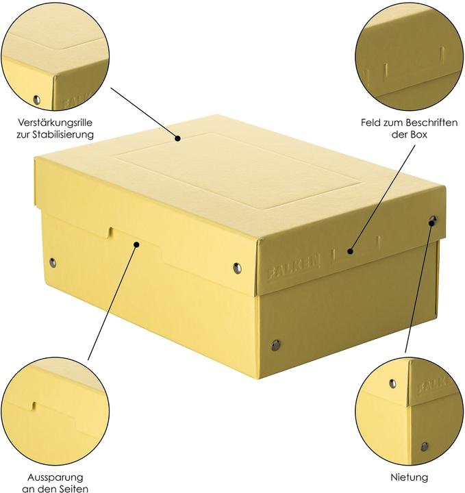 Actual product image Falken PURE Box Pastel A5 100 mm filling height yellow (A5)