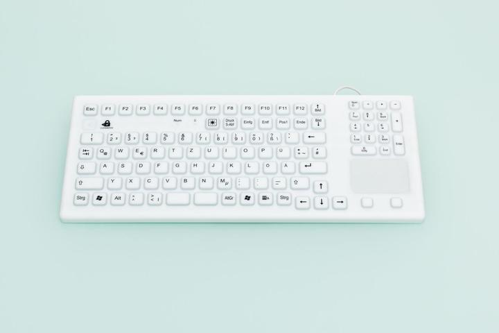 Produktbild Gett InduProof TOUCH USB (DE) Silikontastatur IP68 Reinigungsfunktion desinfizierbar Touchpad weiss 10... (DE, Kabelgebunden)