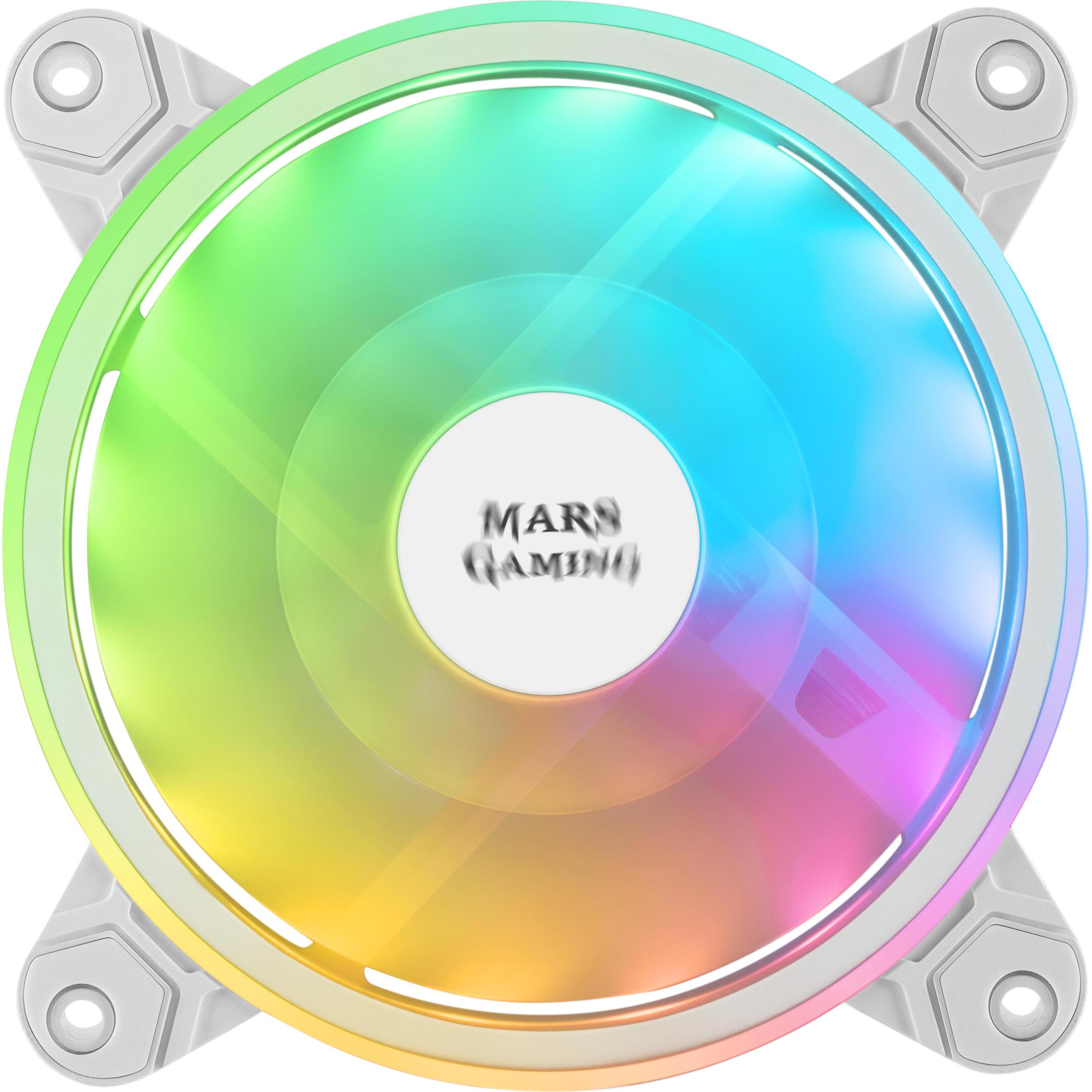 Thumbnail - Mars Gaming MFXW ARGB 12cm Computer Cooler (120 mm, 1 x), PC Lüfter, Weiss