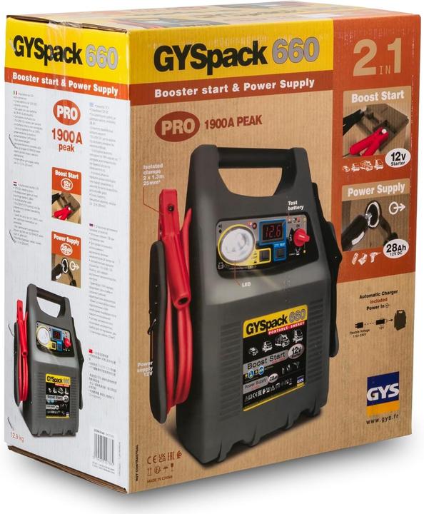 Produktbild GYS Schnellstartsystem Gyspack 660 027862 Starthilfestrom (12 V)=640 A Arbeitsl (1900 A, 28000 mAh)