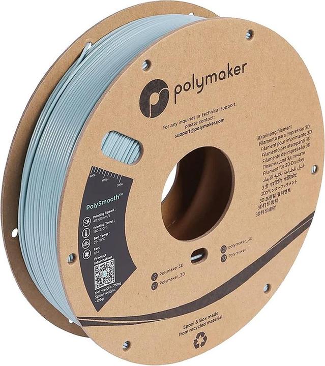 Actual product image Polymaker PJ01003 PolySmooth Filament polishable 1.75 mm 750 g slate grey 1 (PVB, 1.75 mm, 750 g)