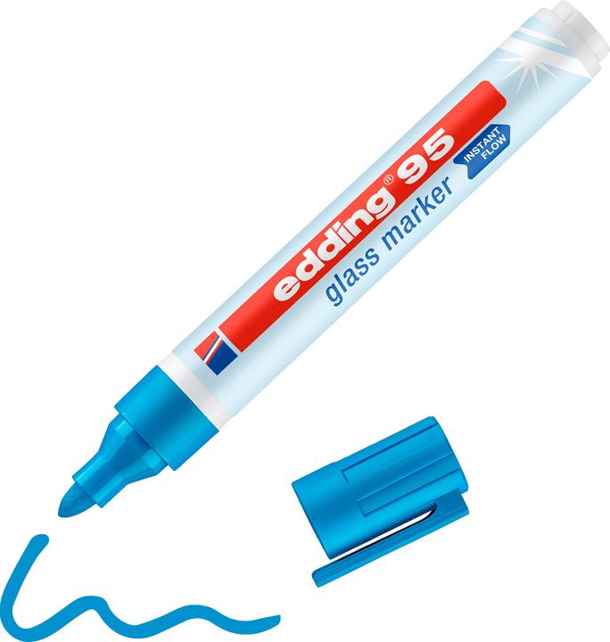 Immagine prodotto Edding Set di pennarelli per lavagne di vetro (Bianco, Blu chiaro, Pink, Giallo, 3 mm, 4 x)