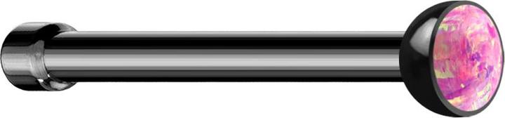 Produktbild Star Piercing Nasenstecker gerade schwarz mit Opal pink (ohne Messing, Chirurgenstahl 316L)