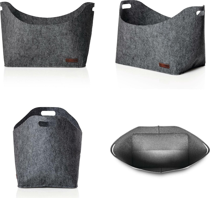 Immagine prodotto Lumaland Sacco per legna da ardere ovale 40 x 25 x 28 cm grigio scuro