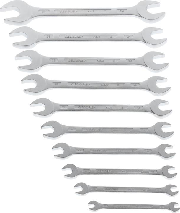 Actual product image Gedore 6-10 Double open-end spanner set 10 pieces 6-27 mm (10 mm, 11 mm, 12 mm, 13 mm, 14 mm, 15 mm, 16 mm, 17 mm, 18 mm, 19 mm, 20 mm, 21 mm, 22 mm, 23 mm, 24 mm, 25 mm, 26 mm, 27 mm, 6 mm, 7 mm, 8 mm, 9 mm)