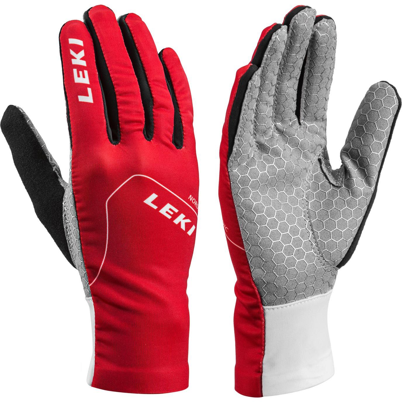 Leki, Jungen, Handschuhe, Nordic Slope Handschuhe, Rot, Weiss, Grau, (6)