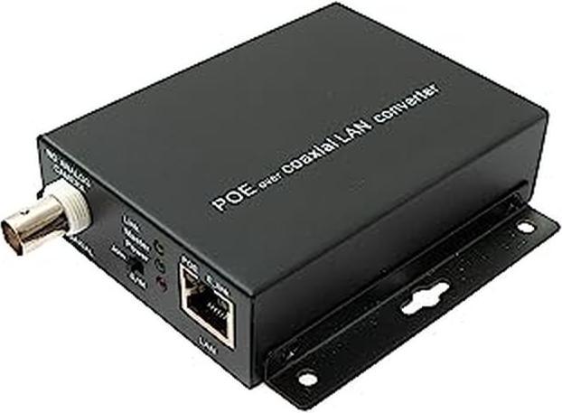 Productafbeelding System-S SystemS 75 Ohm IP Extender Set LAN RJ45 to BNC Coaxial Cable in Black (Diverse)