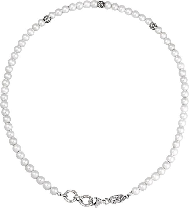 Haze & Glory Halskette Muschelperle Organic Beads 925 Silber (Edelstahl, 925er Sterling Silber, Muschelkernperlen, Keine Stein)