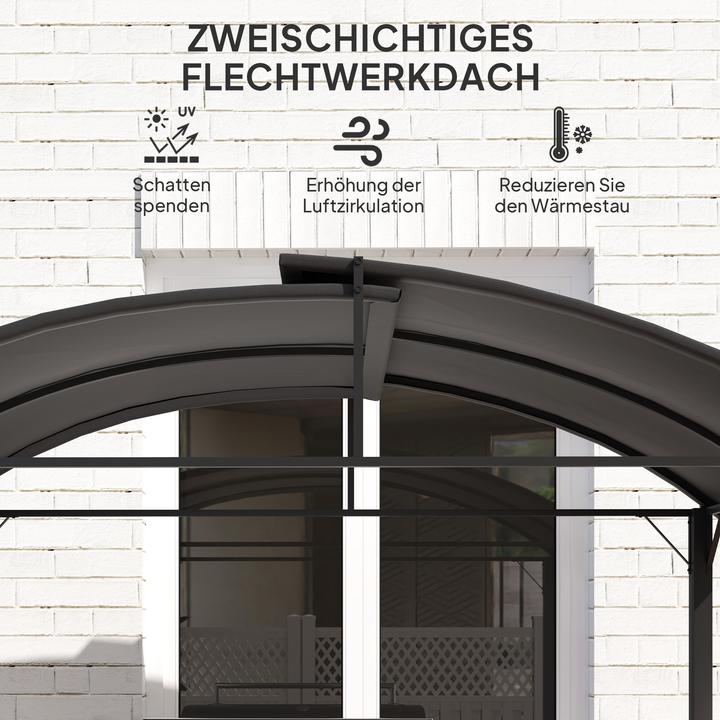 Actual product image Outsunny Grillpavillon Stahl, Polyester Dunkelgrau (233 cm, 110 cm)