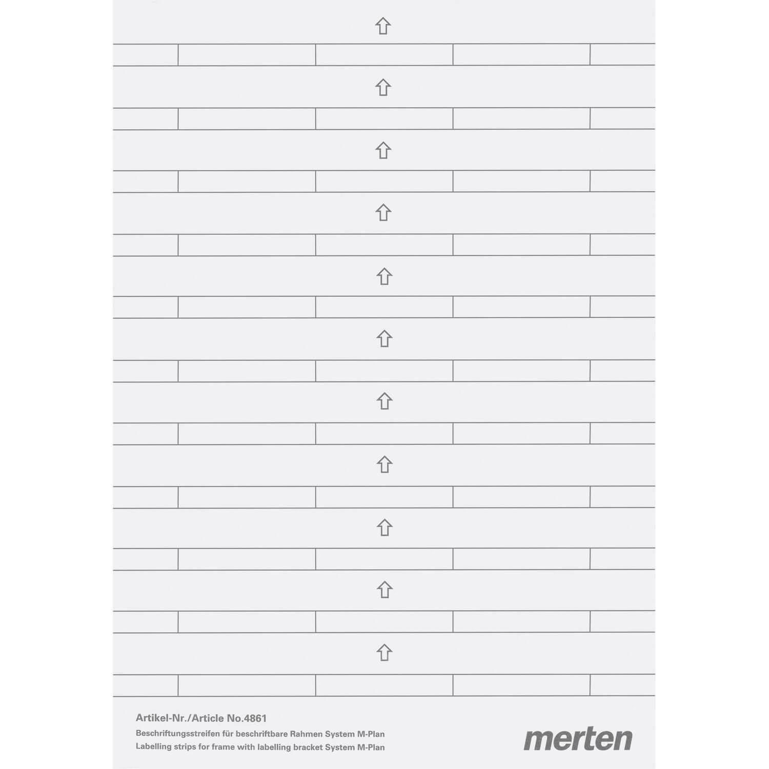 Merten, Zubehör Schalterprogramm, Beschriftungsbogen M-PLAN 486100
