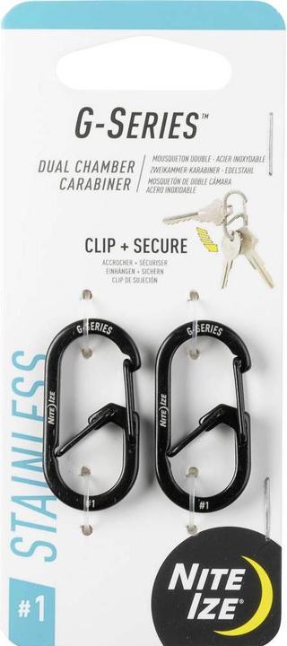 Immagine prodotto Nite Ize NiteIze G-Series 1 set di moschettoni 2-pack nero