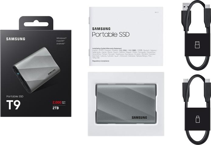 Image du produit Samsung Portable SSD T9 2TB Black (Retail) (2 To)