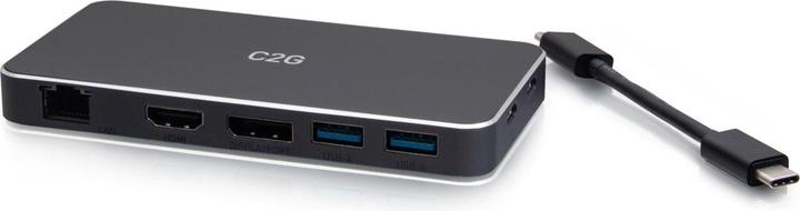 Produktbild C2G USB-C 7-in-1 Dual Display MST-Dockingstation mit HDMI, DisplayPort, Ethernet, USB und Power Deli (USB-C)