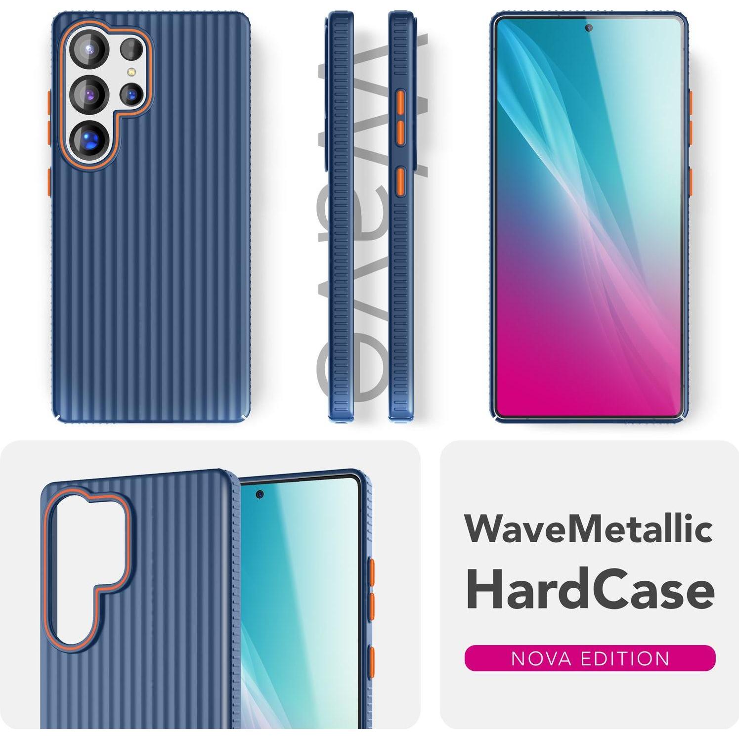 Thumbnail - Nalia Nova - Ultra Dünne Leichte Hülle im Wellen Design - Metal Look Hardcase (Samsung Galaxy S25 Ultra), Smartphone Hül...