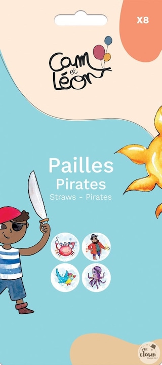 Produktbild P'tit Clown Piraten Trinkhalme (8 x)