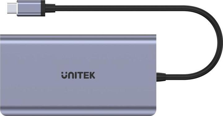 Produktbild Unitek HUB USB HUB 8-w-1 USB-C 3.1 HDMI VGA RJ45 SD PD 100W D1019B (USB-C, 8 Ports)