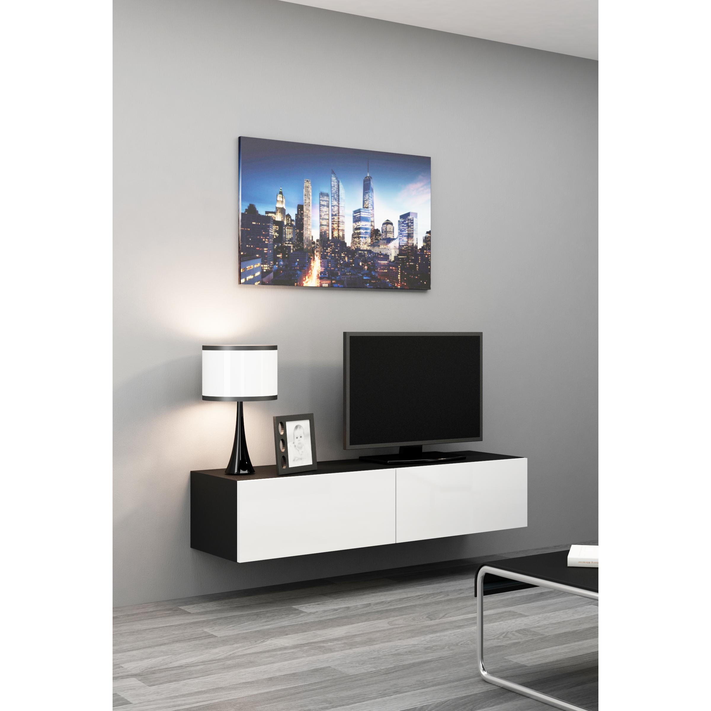 Cama, TV Möbel, RTV VIGO140 c/b TV-Ständer & Entertainment-Center (140 x 40 x 30 cm)