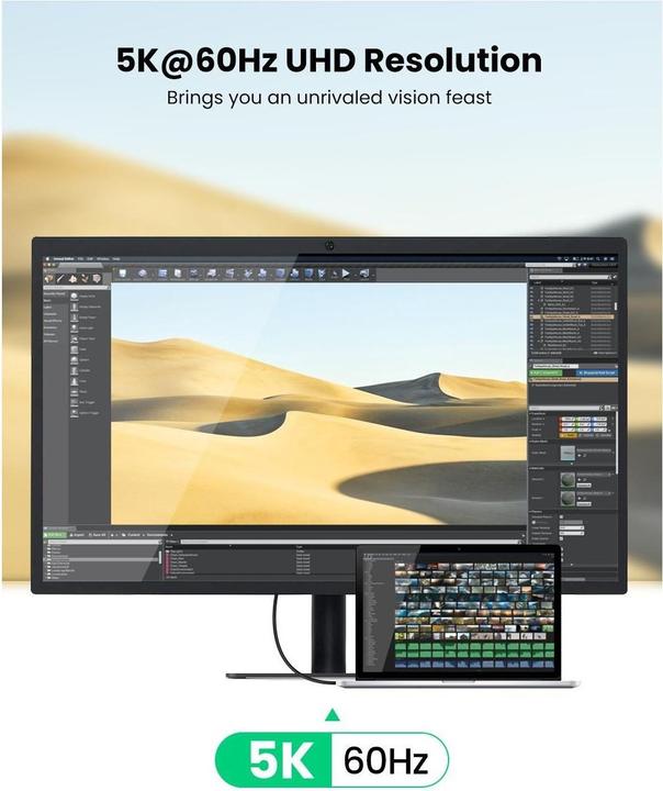 Produktbild Ugreen Thunderbolt 3 USB-C Kabel (40 Gbps, 100 Watt, 5A) (2 m, USB 3.1, 100 W)