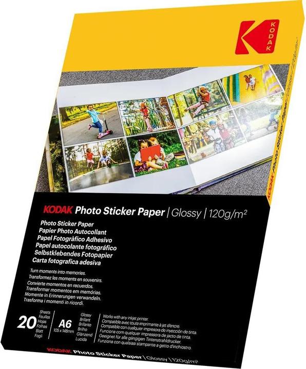 Immagine prodotto Kodak 185Z001560 Carta fotografica 10x15cm 20 fogli bianchi 120gr autoadesiva (20 x)