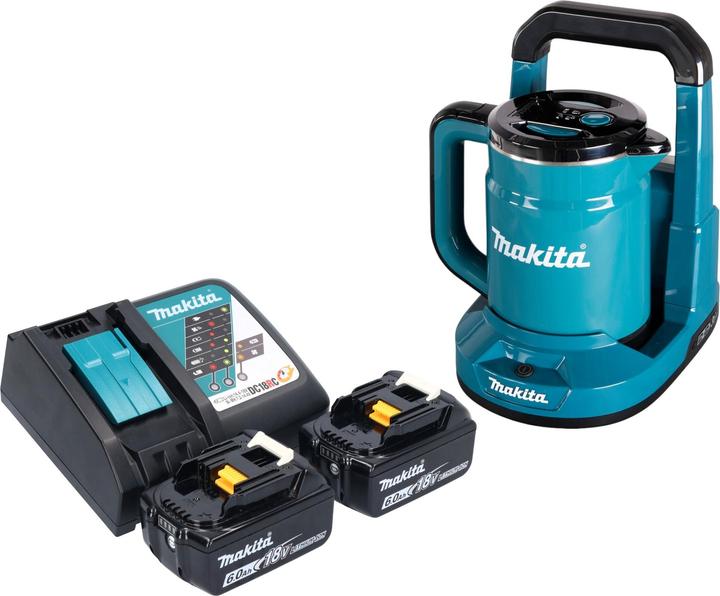 Image du produit Makita DKT 360 RG2 Bouilloire sans fil 36 V ( 2x 18 V ) 0,8 L + 2x batterie 6,0 Ah + chargeur (0.80 l)