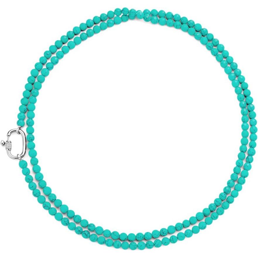 Thumbnail - Ti Sento Milano, Halsschmuck, Collier mit türkisfarbende Steine 3980TQ/110, (925 Sterling Silber, 110 cm)
