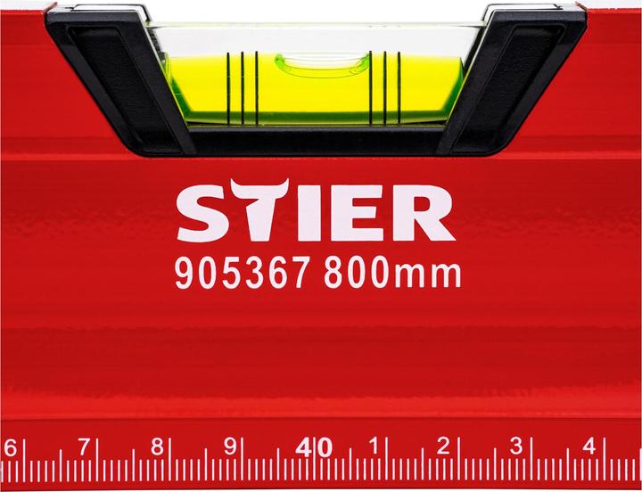 Produktbild Stier Premium Wasserwaage mit Magnet und drei Libellen 800 mm ±0,5 mm/m (80 cm)
