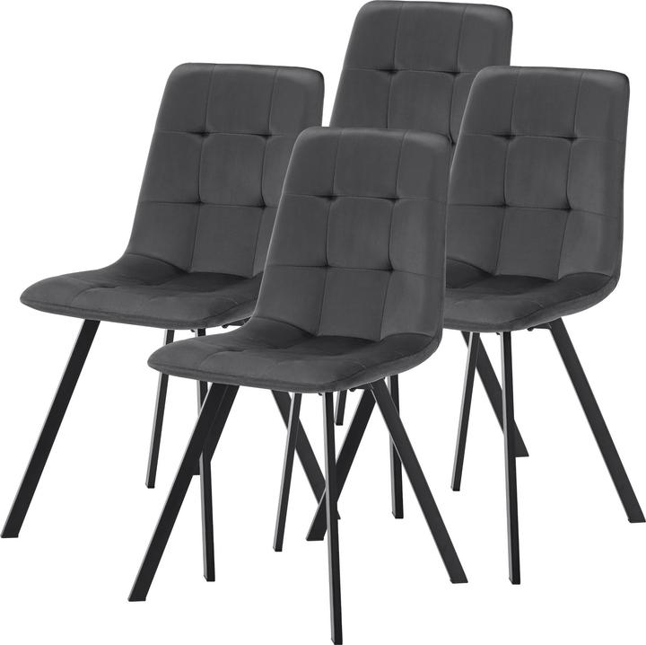 Image du produit En.Casa Essgruppe Lindesberg 5-teilig Dunkelgrau (Panneau de bois MDF)