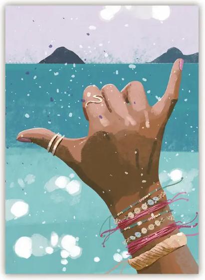 Quire Postkarte Shaka handsign