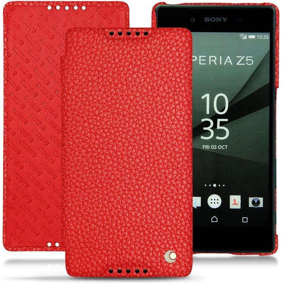 Thumbnail - Noreve Lederschutzhülle horizontal (Sony Xperia Z5), Smartphone Hülle, Rot