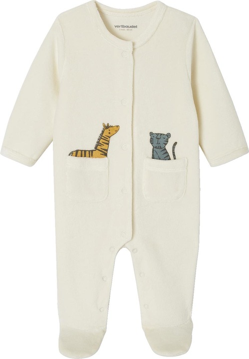 Actual product image Vertbaudet 2er-Pack Baby Samt-Strampler mit Recycling-Polyester (74)