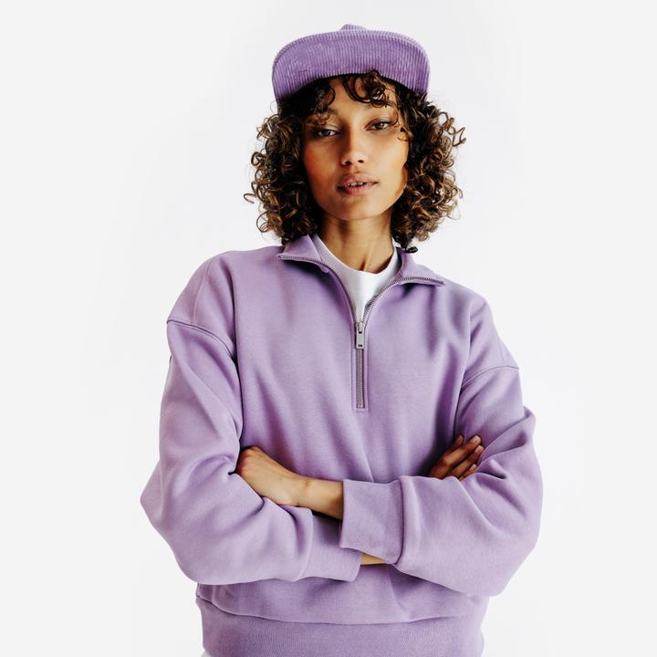 Image du produit Decathlon Sweat à col zippé femme, Elementals, violet (L)