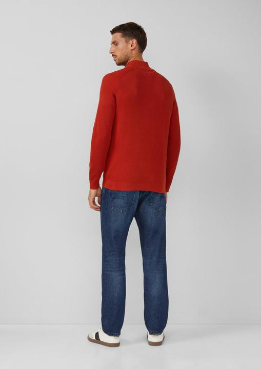 Produktbild s.Oliver Strickpullover Pullover aus Strukturstrick mit Troyer-Kragen (L)