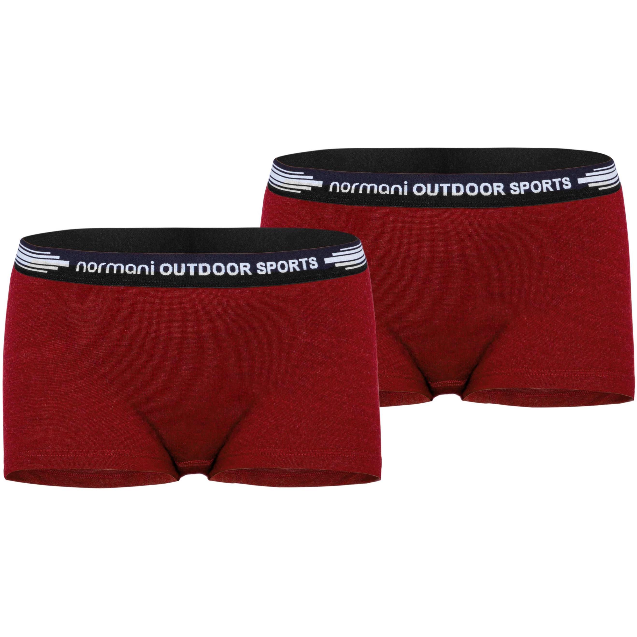 Normani, Damen, Unterhosen, 2er Pack Damen Merino Boxershorts „Morwell“ - 9587, Rot, (XXL, 2er Pack)