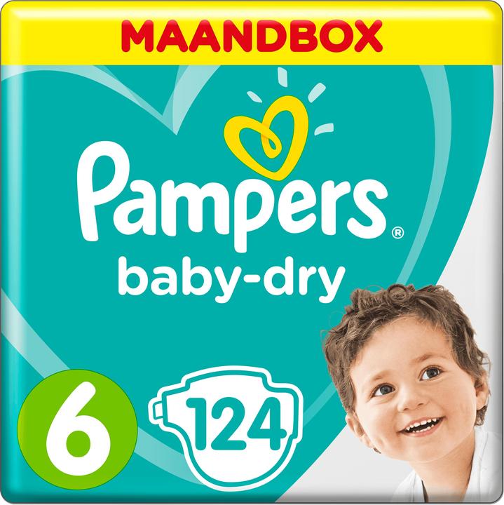 Pampers Baby-Dry (Dimensione 6, Pacco mensile, 124 Pezzo/i)